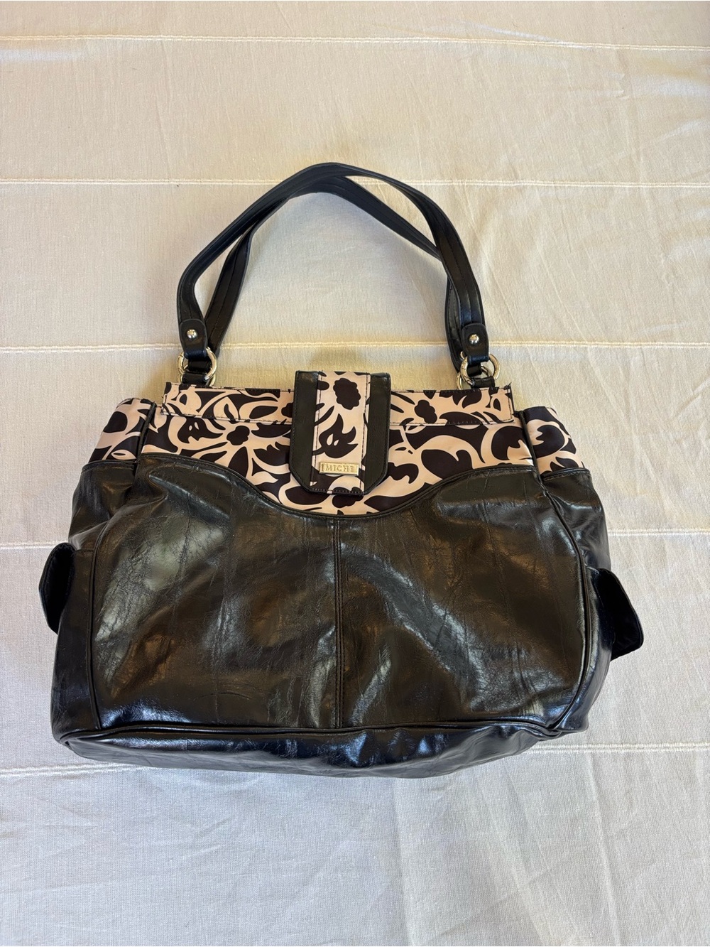 Miche Bag Vanessa October 2010 Interchangeable Shell Purse Black Floral Tote